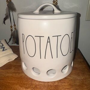 Rae Dunn White Ceramic Potato Canister